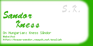sandor kness business card